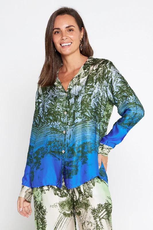 Dimitra Satin Shirt - Rhea Print Mother'S Day Special