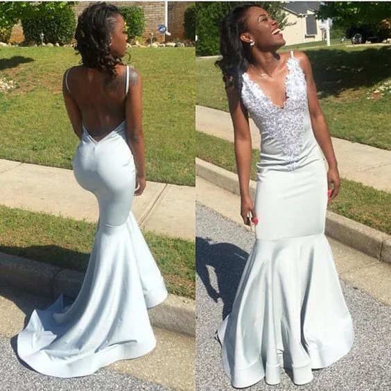 Lace Prom Dress with Open Back,Mermaid Prom Dress,Long Formal Party Gown   cg7686 Limited Time Deal