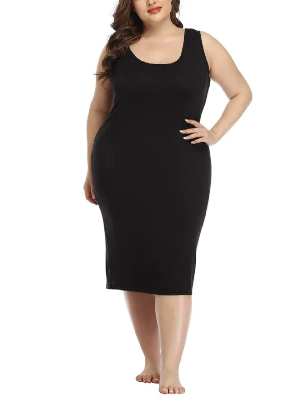 Makayla Plus Size Bodycon Tank Dress Limited Time Deal