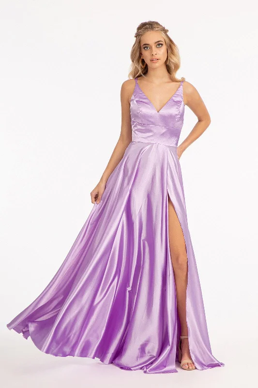 Long Spaghetti Strap Formal Bridesmaid Satin Dress Early Access To Art Deco Styles Sale