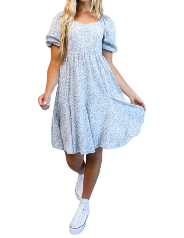 Ruth Dress In Blue Floral Big Savings On Rustic Countryside Styles