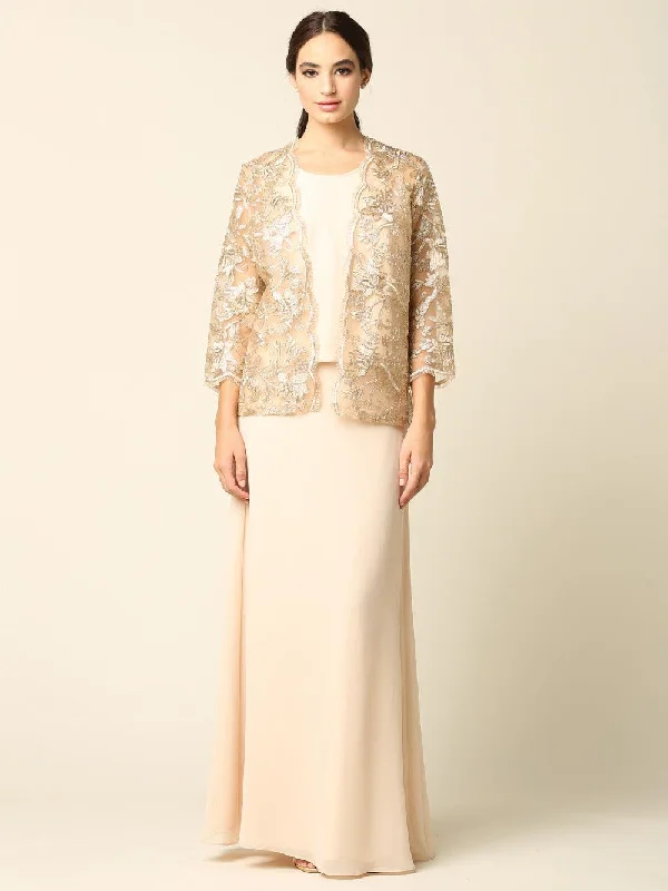 Mother of the Bride Long Formal Jacket Dress Sale Limited Styles