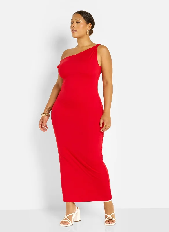 Stephanie Knotted Sleeve Bodycon Maxi Dress - Red Last Chance Sale