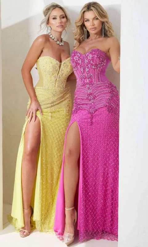 Terani Couture 241P2208 - Strapless Bodycon Long Prom Dress Playful Elegance