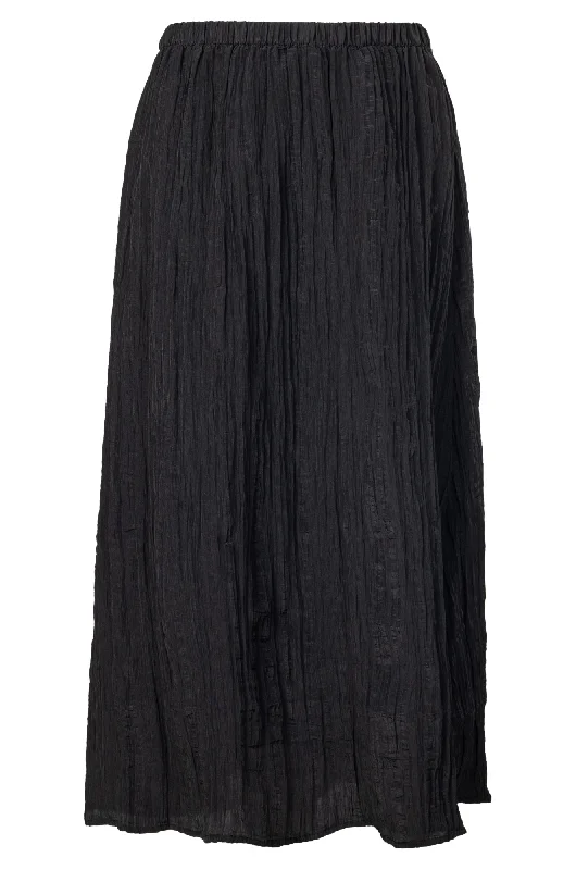 Pull on Satin Crush Skirt | Black | 4642A1 Fashion-Forward Style