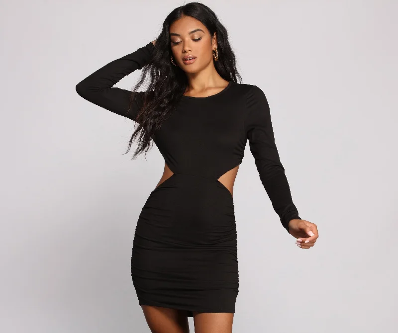 Cut To The Charming Chase Knit Mini Dress Chic Urban Fashion Look