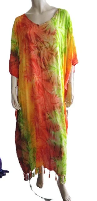 Plusss Orange Tie Dyed Kaftan (Fits up to Size 28) Save On Classic Elegant Styles