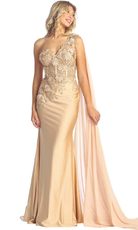 Cheap Women's Clothing Online May Queen - Cape Sleeve Gown RQ7943