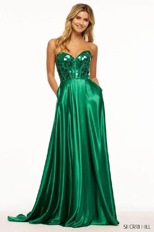 Women's Comfy Attire For Lounging Sherri Hill 56041 - Cut Glass Embellished Strapless Prom Gown