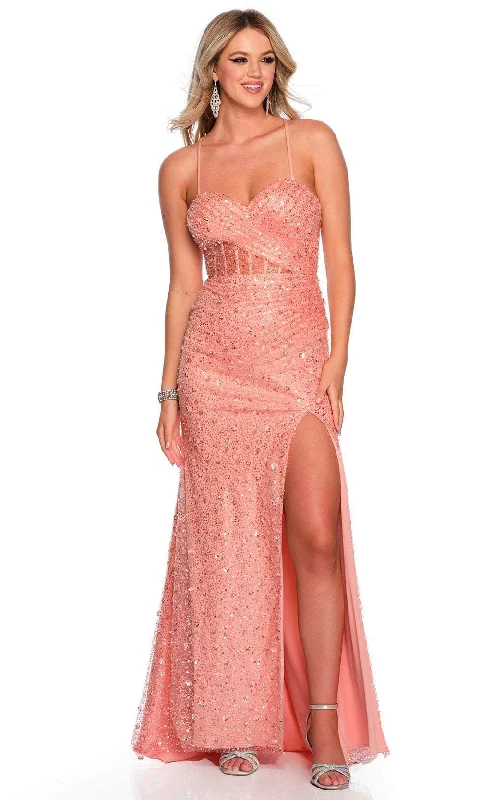 Fashionable Women's Wardrobe Dave & Johnny 11395 - Sleeveless Corset Bodice Gown