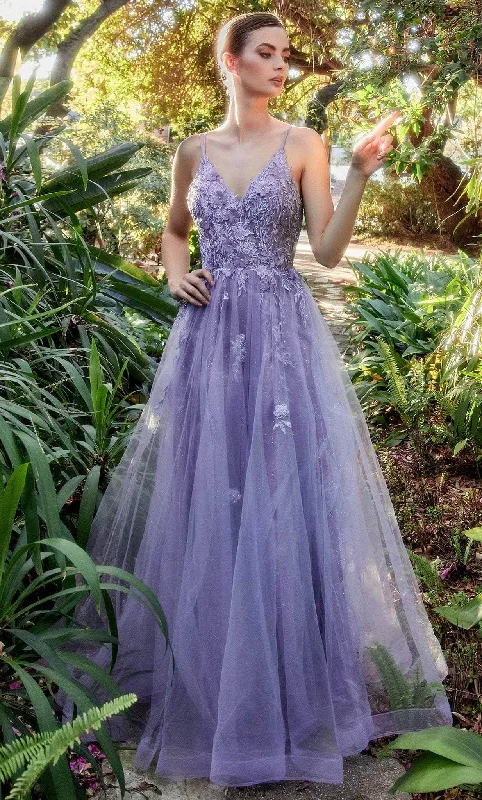 Affordable Women's Attire Andrea and Leo A1191 - Deep V-Neck Tulle Prom Gown