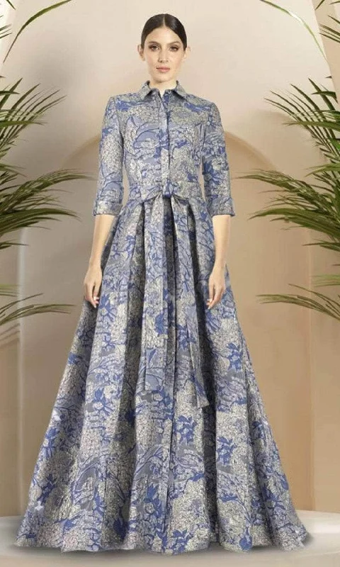 Comfortable Women's Attire Janique 81325 - Collared A-Line Gown
