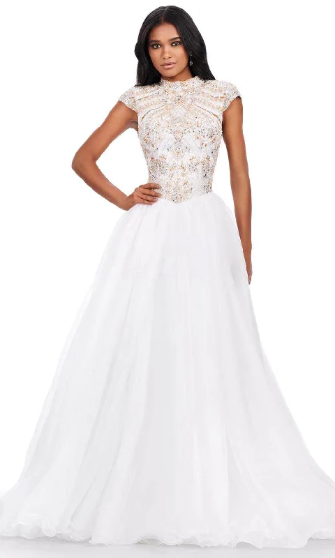 Women's Clothing Apparel Sets Ashley Lauren 11548 - Cap Sleeve Organza Ballgown