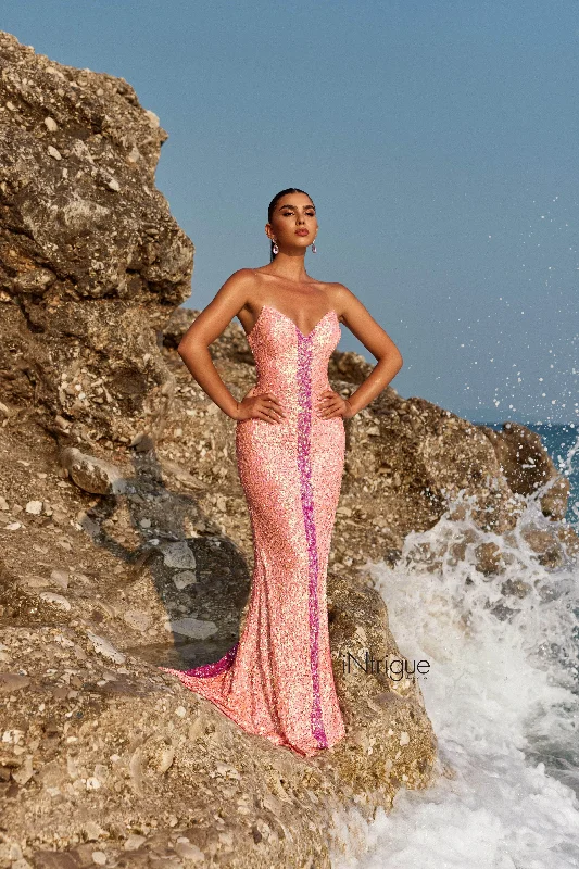 Fashionable Women's Clothing Blush by Alexia Designs 91007 - Strapless Two Tone Prom Gown Fashionable Women's Clothing Blush by Alexia Designs 91007 - Strapless Two Tone Prom Gown