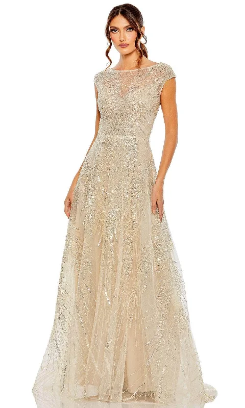 Women's Clothes For The Office Mac Duggal 20524 - Sequin Cap Sleeve Gown