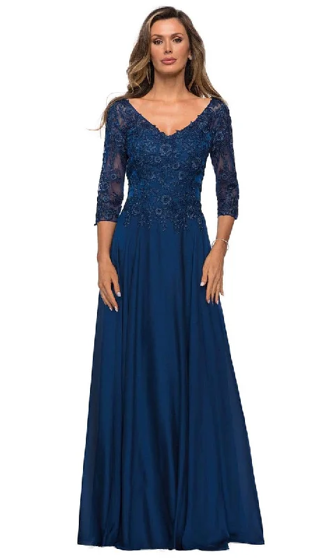End of Season Sale La Femme - V-Neck Gown 28106SC