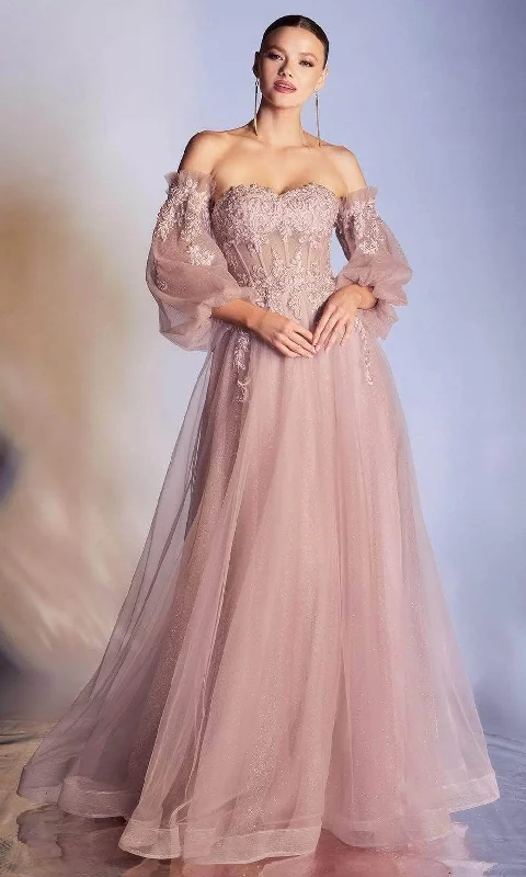 Classic Women's Apparel Ladivine CD948 - Embroidered A-Line Prom Gown
