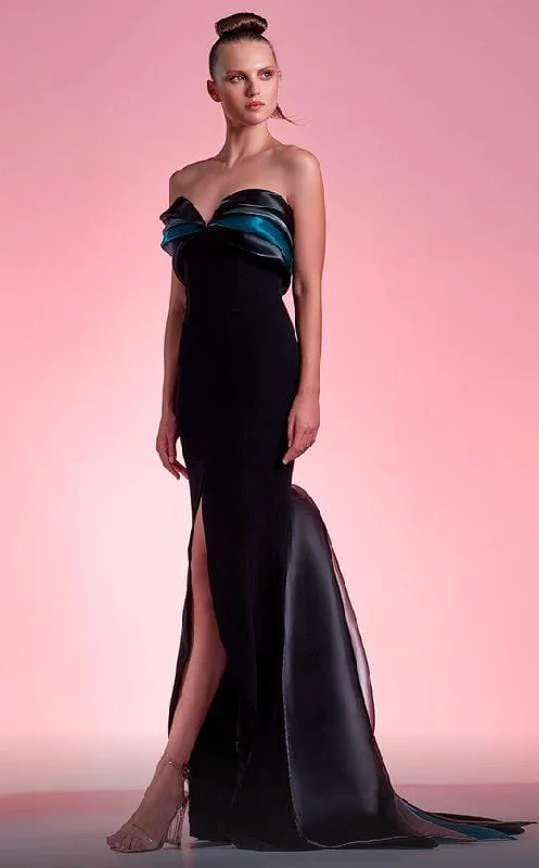 Timeless Women's Apparel MNM COUTURE - G1204 Sweetheart Pleated Band Mermaid Gown