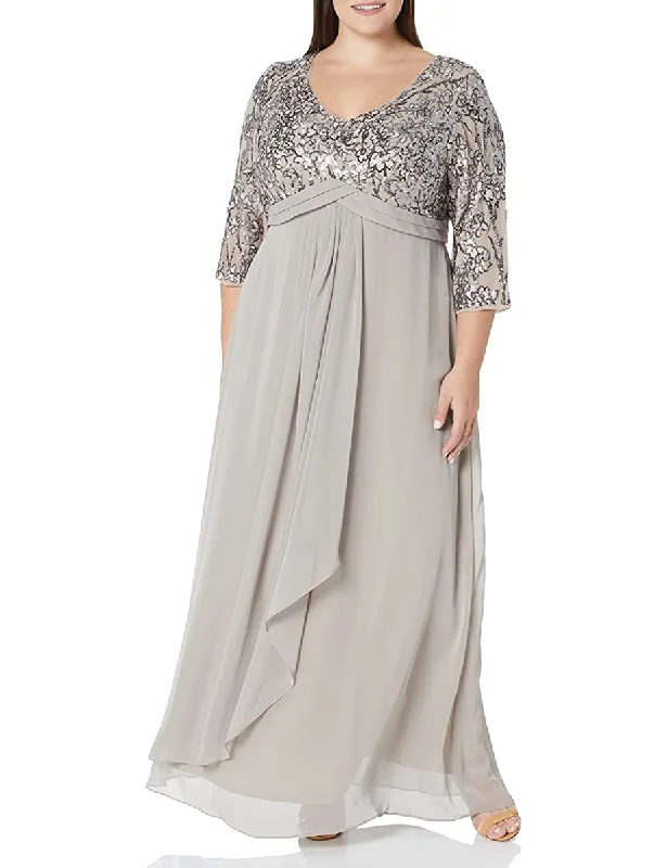 Clothes Women Alex Evenings 8496784 - V-Neck Gown