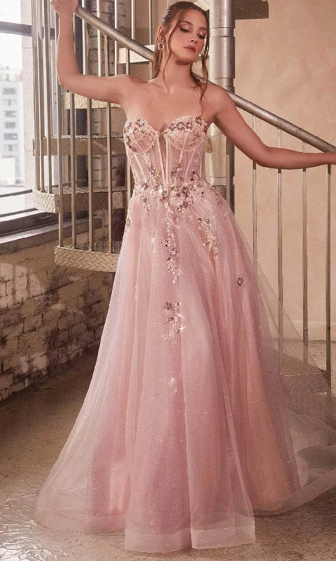 Modern Women's Fashion with Vintage Touches Cinderella Divine CB142 - Floral Sequin-Accented Strapless Ballgown Modern Women's Fashion with Vintage Touches Cinderella Divine CB142 - Floral Sequin-Accented Strapless Ballgown