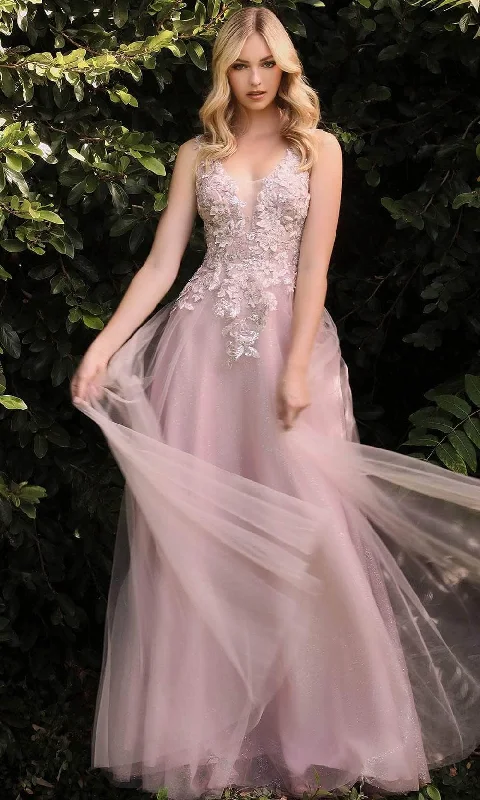 Women's Clothing With Trendy Designs Ladivine CDS409 - Embellished A-Line Prom Gown