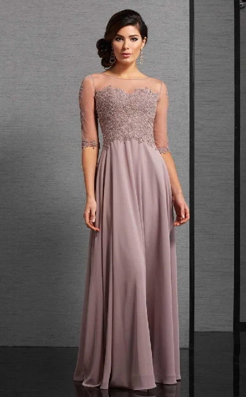Women's Transitional Outfit Clarisse - Illusion Bateau Bead Adorned Lace Gown 6306 - 1 pc Mink In Size 20 Available Women's Transitional Outfit Clarisse - Illusion Bateau Bead Adorned Lace Gown 6306 - 1 pc Mink In Size 20 Available