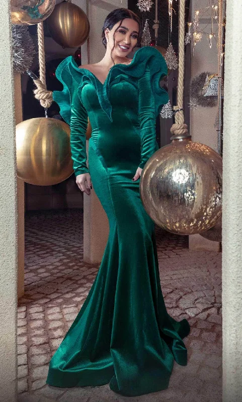 Women's Clothing Boutique MNM Couture 2716 - Ruffled Gown