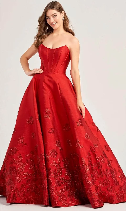 Women's Outfit Ellie Wilde EW35073 - Scoop Neck Strapless Ballgown