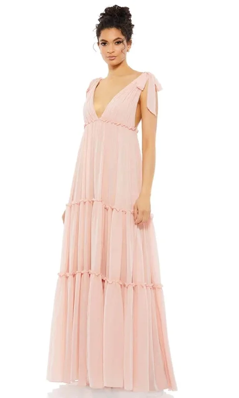 Women's Chic Outerwear Outfit Mac Duggal 55411 - Tie Strap A-Line Dress