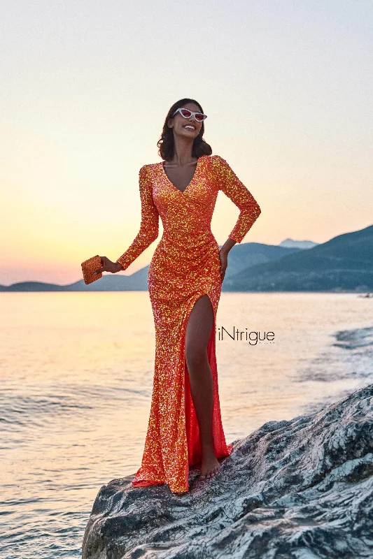 Elegant Women's Evening Garments Blush by Alexia Designs 91021 - Long Sleeve V-Neck Gown Elegant Women's Evening Garments Blush by Alexia Designs 91021 - Long Sleeve V-Neck Gown