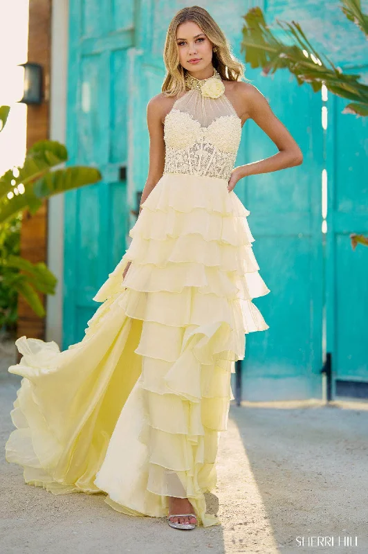 Women's Sporty Clothes Sherri Hill 56083 - Beaded A-line Gown