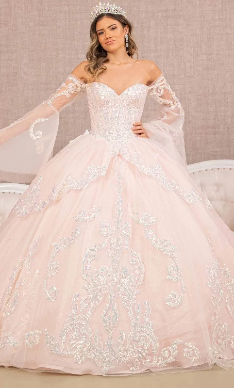 Women's Chic Outerwear Garments Elizabeth K GL3109 - Bell Sleeve Ballgown