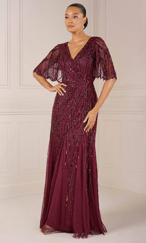 Affordable Women's Clothing Sale Online Adrianna Papell Platinum 40436 - Flutter V-neck Dress Affordable Women's Clothing Sale Online Adrianna Papell Platinum 40436 - Flutter V-neck Dress