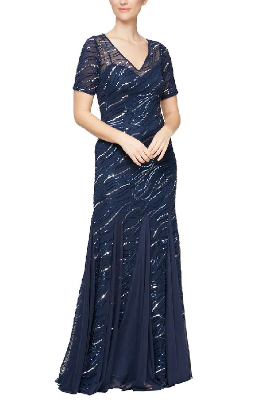 Women's Clothing Online Sale Alex Evenings 8496804 - Short Sleeve Gown