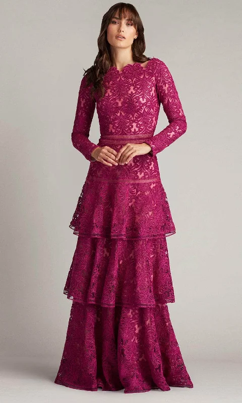 Women's Comfortable Lounge Garments Tadashi Shoji CDY24097L - Talita Tiered Embroidered Bateau Gown Women's Comfortable Lounge Garments Tadashi Shoji CDY24097L - Talita Tiered Embroidered Bateau Gown