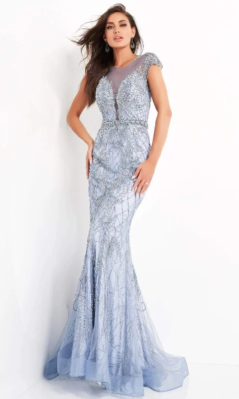 Exclusive Online Sale Jovani 00883SC - Beaded Cap Sleeve Long Gown
