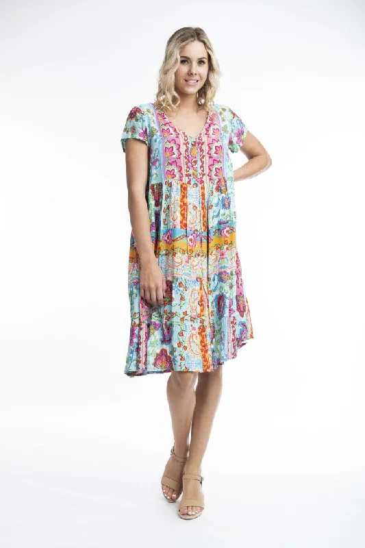 Orientique Button Through Rayon Dress Limited Quantities