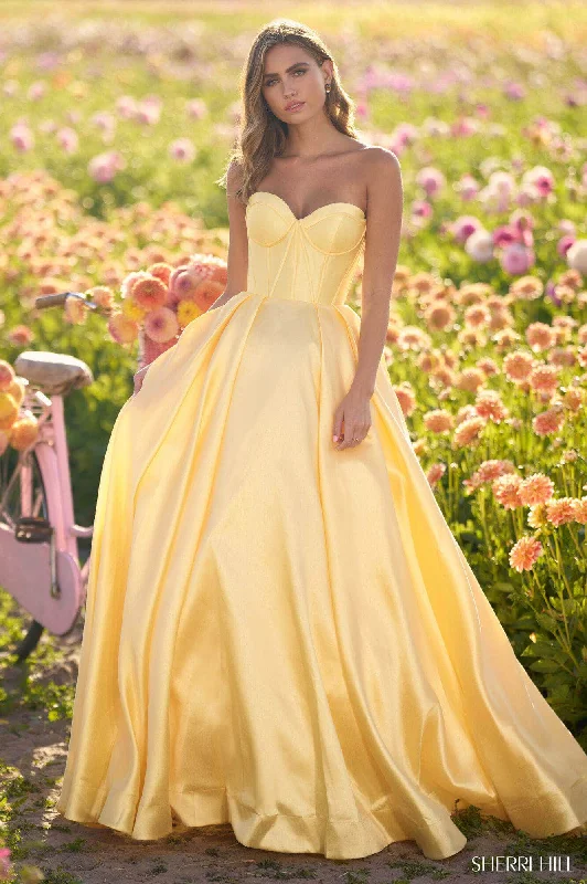 Affordable Women's Clothes Sherri Hill 56133 - Sweetheart Mikado A-line Gown