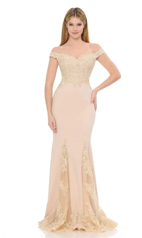 Flash Discount Lenovia - Off Shoulder Embroidered Sheath Gown 8137SC