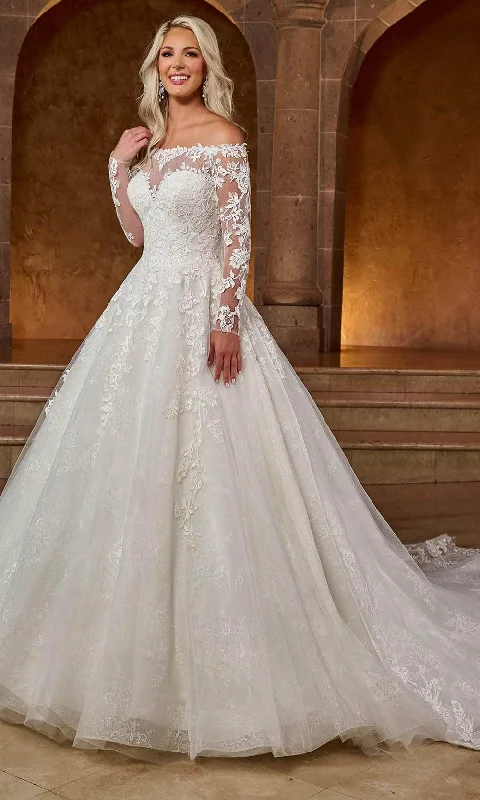 Clothes Women Rachel Allan RB3196 - Long Sleeve Illusion Bridal Gown