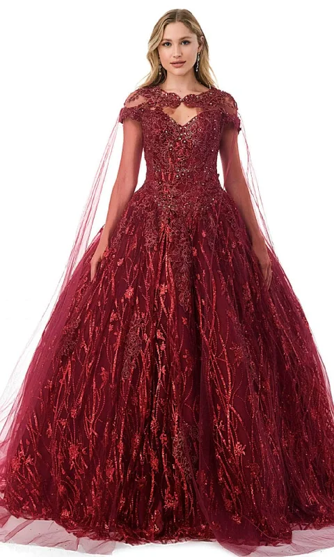 Best Clearance Sales Right Now Aspeed Design L2804C - Beaded Ballgown With Cape