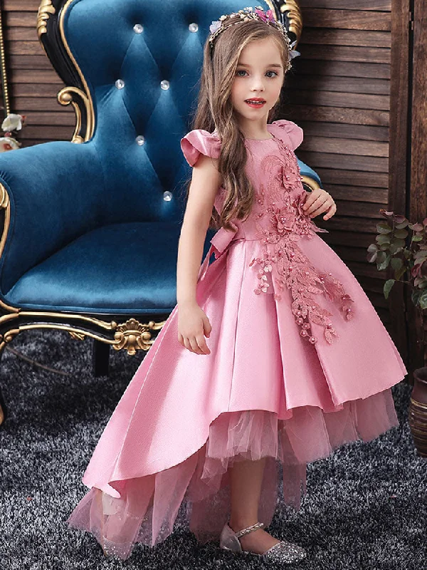 Cute Jewel Neck Sleeveless Bows Kids Party Dresses First Order Discount