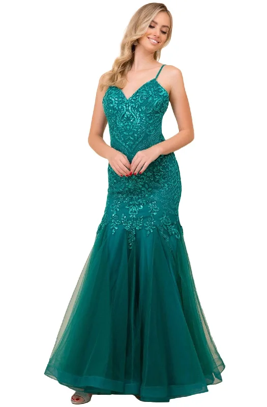 Comfortable Casual Women's Clothing Nox Anabel - H402 Beaded Trumpet Gown