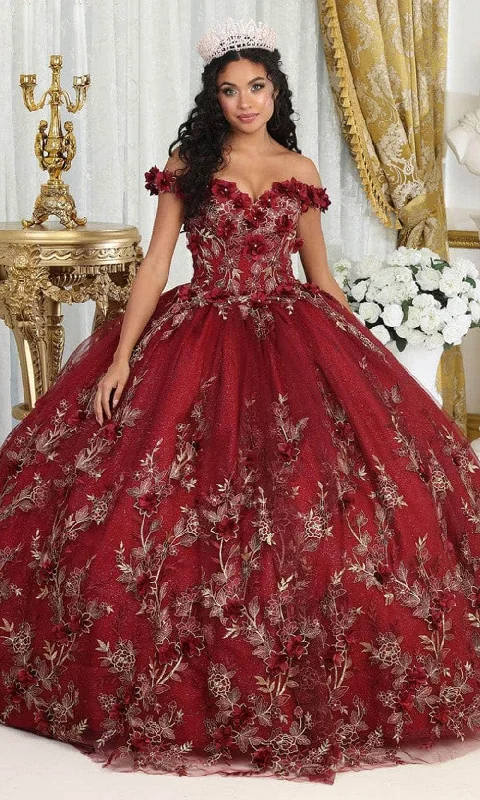 Women's Casual Outfit May Queen LK215 - Floral Applique Ballgown