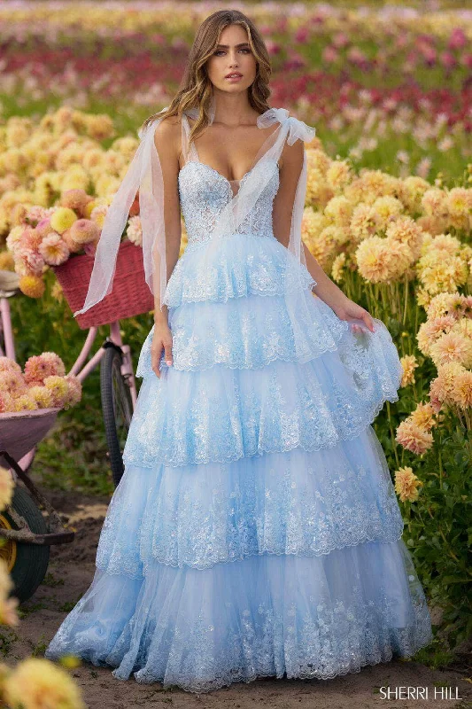 Women's High-Fashion Clothes Sherri Hill 56260 - Sequin Lace Appliqued Ballgown