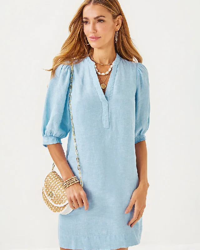 Mialeigh Elbow Sleeve Linen Dress Summer Essentials