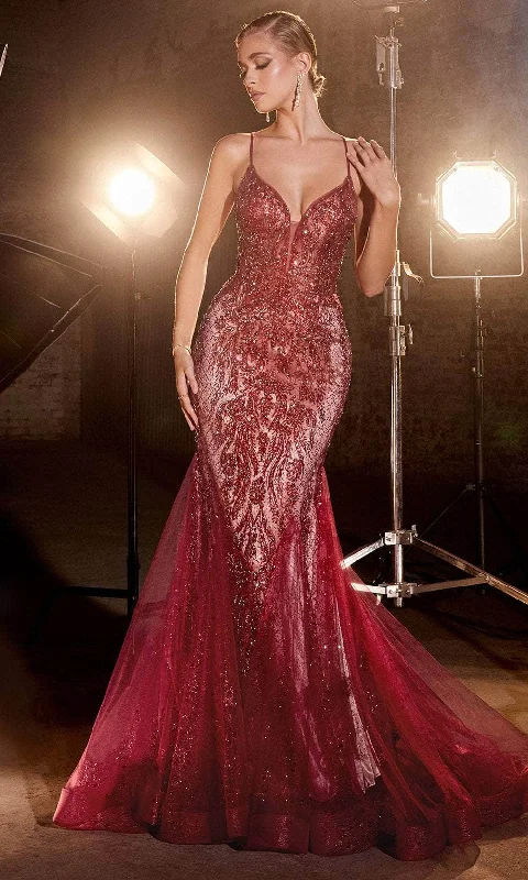 Modern Women's Outfit Ladivine CC2253 - Sleeveless Embellished Prom Gown