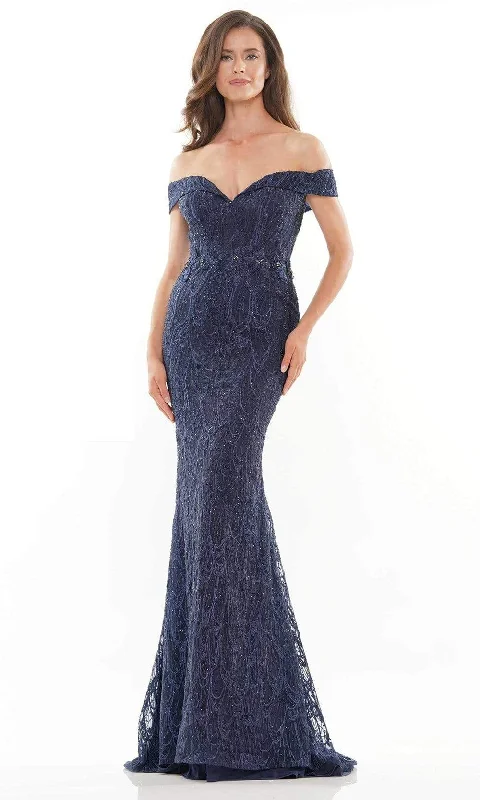Women's Casual Dresses Rina Di Montella RD2739 - Embroidered Mesh Formal Gown