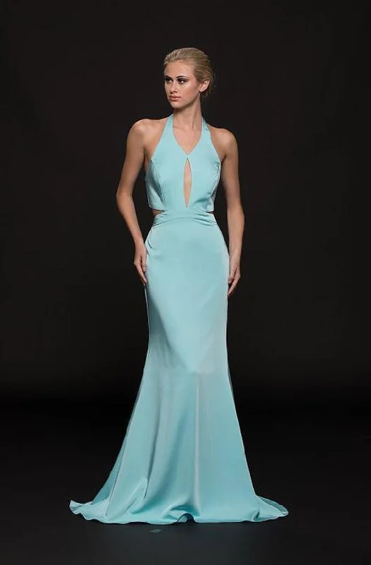 Trendy Women's Apparel Glow by Colors - G774 Halter Faille Gown