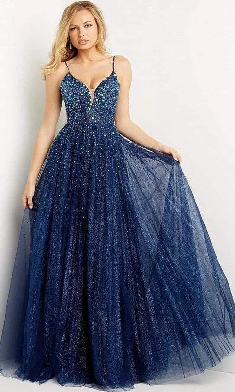 Elegant Women's Attire Jovani 08408SC - Sleeveless V-Back Prom Gown